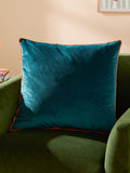 Furn Teal/Clementine Meridian Velvet 55 x 55cm Cushion Cover