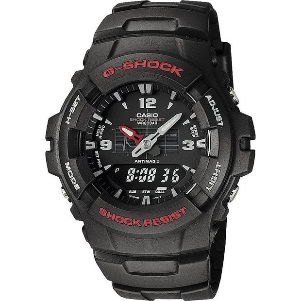 Casio G-SHOCK men's analogue watch black resin strap 47mm - British product