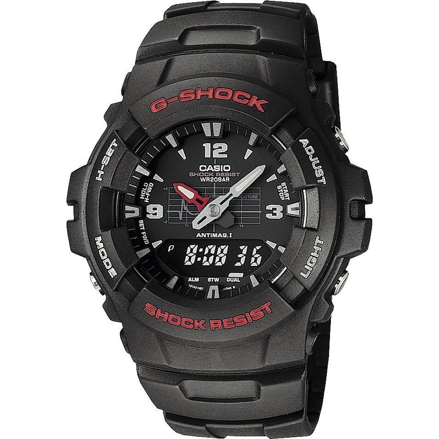 Casio G-SHOCK men's analogue watch black resin strap 47mm - British product
