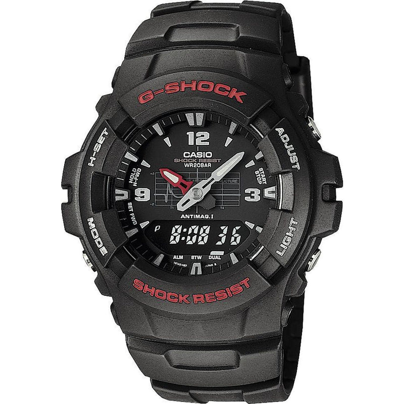 Casio G-SHOCK men's analogue watch black resin strap 47mm - British product