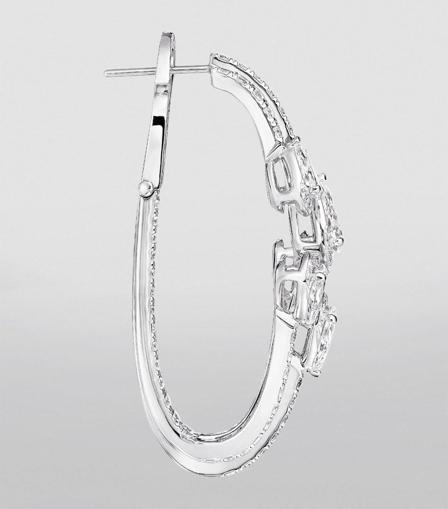 Graff diamond triple hoop earrings in white gold - British product