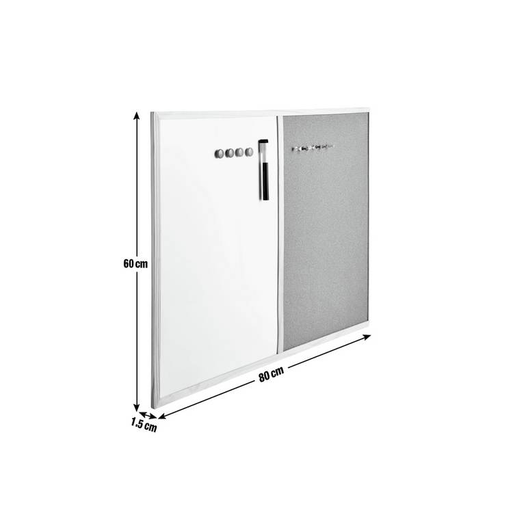 Cathedral 2-in-1 cork whiteboard 60x80cm, imported from the UK