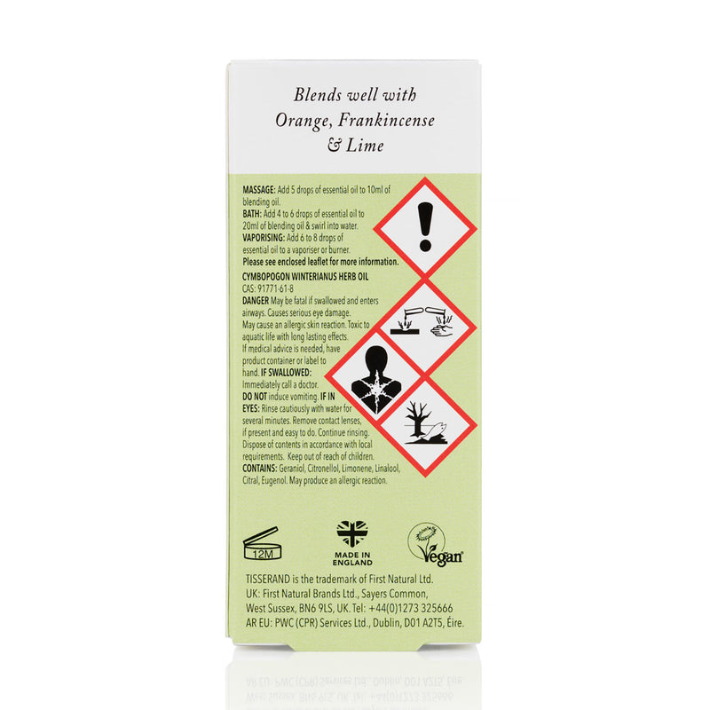 Tisserand citronella organic essential oil 9ml, UK version