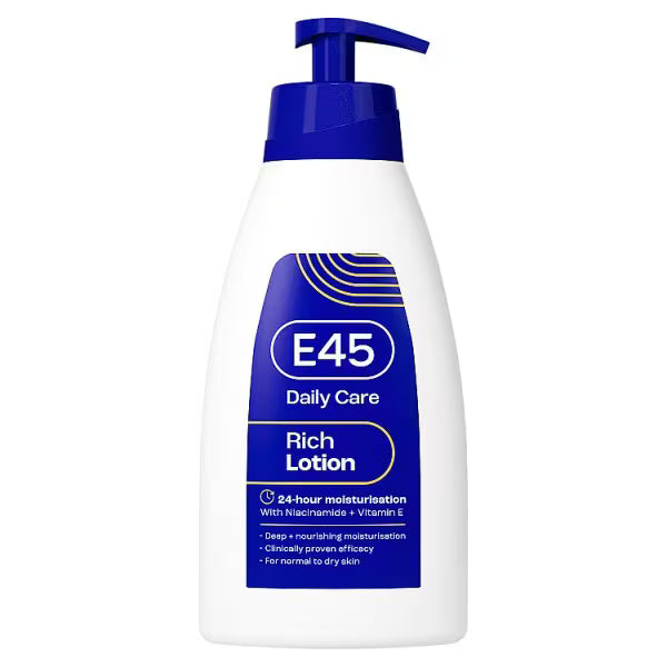 E45 Rich 24h Lotion with pump 400ml - British product