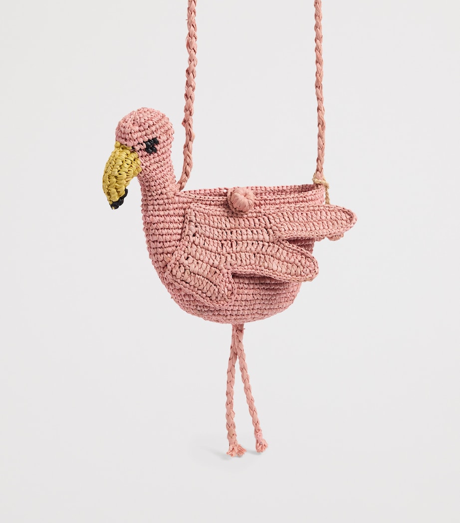 Bonpoint raffia flamingo handbag - British product