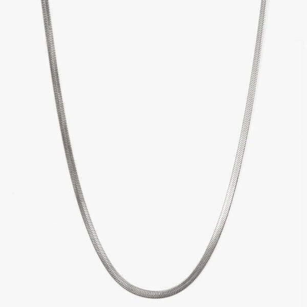MUCHV herringbone chain necklace in silver 45cm - British product
