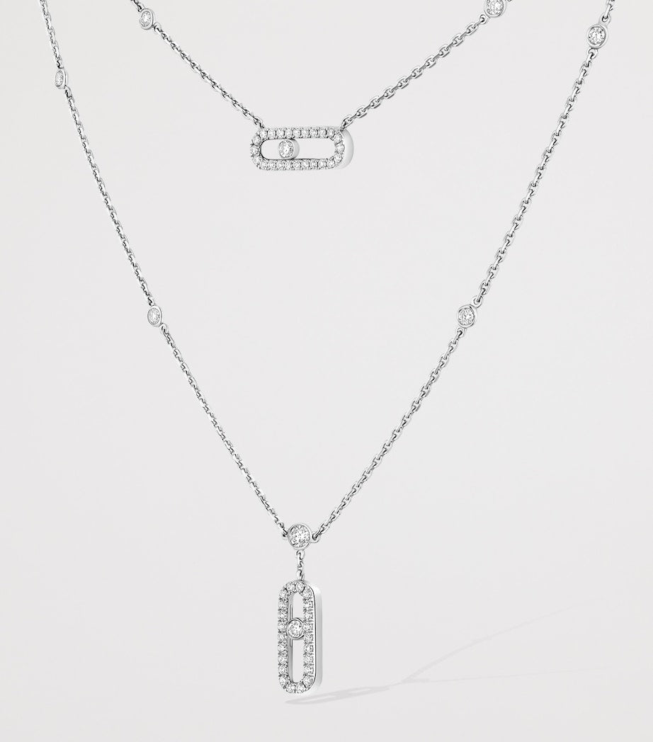 Messika Move Uno white gold diamond pave necklace 0.60ct (British brand)
