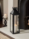 Black Large Metal and Glass Lantern