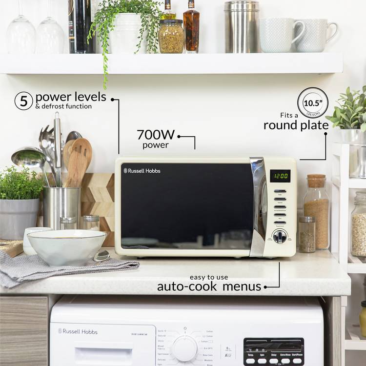 Russell Hobbs cream microwave 17L, imported from the UK