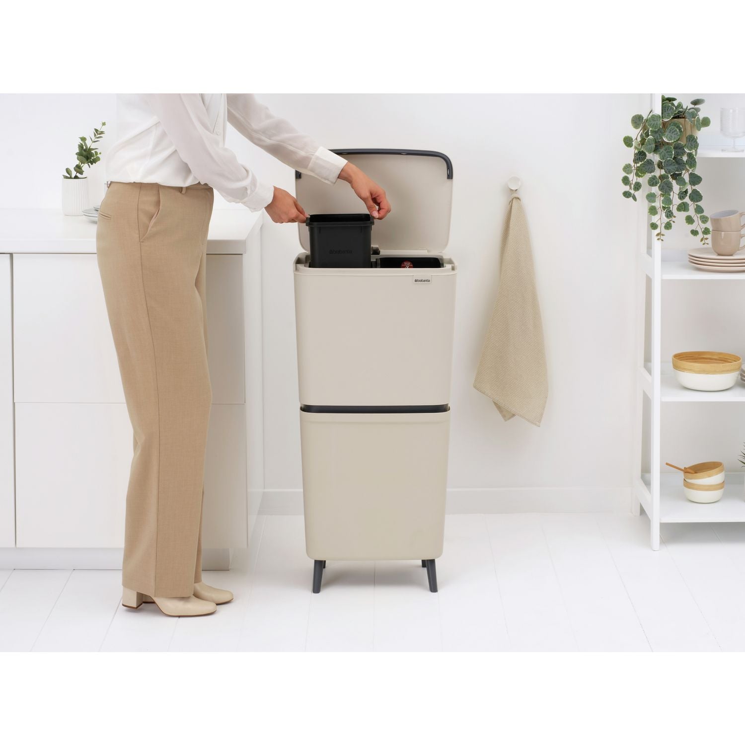 Brabantia Sort Up 25+10+10L recycle bin beige (British brand)