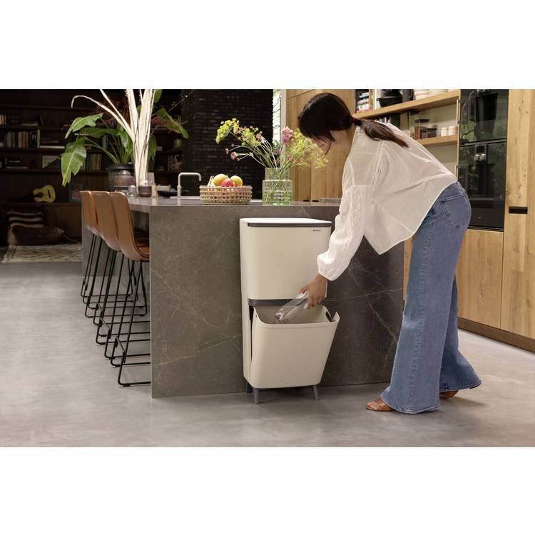 Brabantia Sort Up 25+10+10L recycle bin beige (British brand)