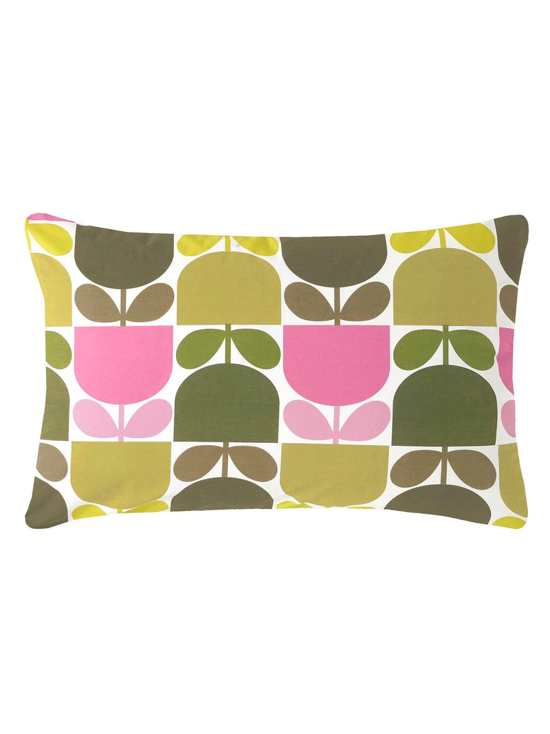 Orla Kiely Green Multi Block Stem duvet cover set, imported from the UK