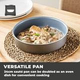 Tower Freedom 24cm ceramic non-stick sauté pan with lid, UK version