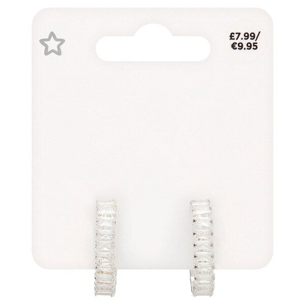 Superdrug  Studio Diamante Ovate Hoop Earrings