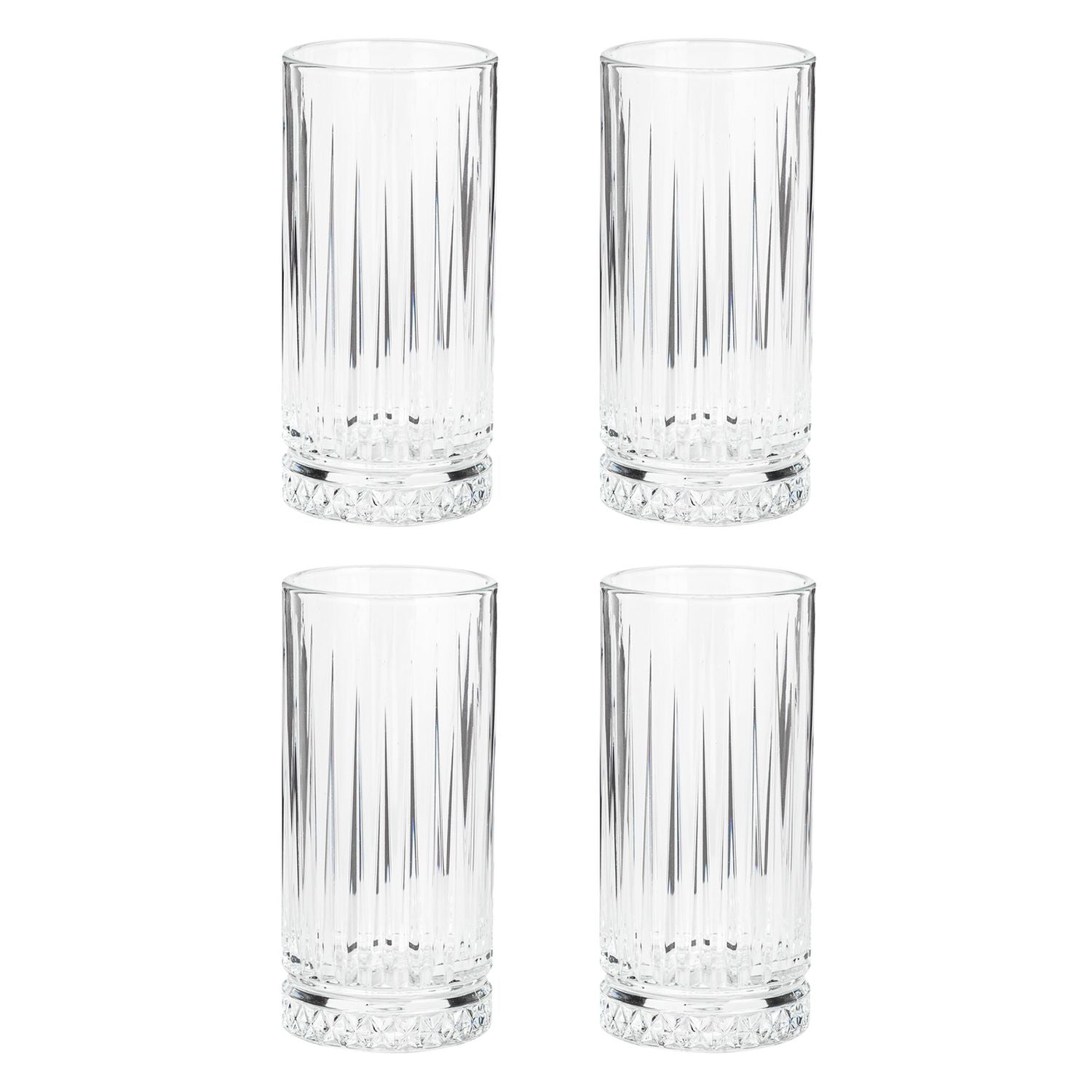 Argos Home 445ml pressed hi ball glasses set of 4 (British brand)