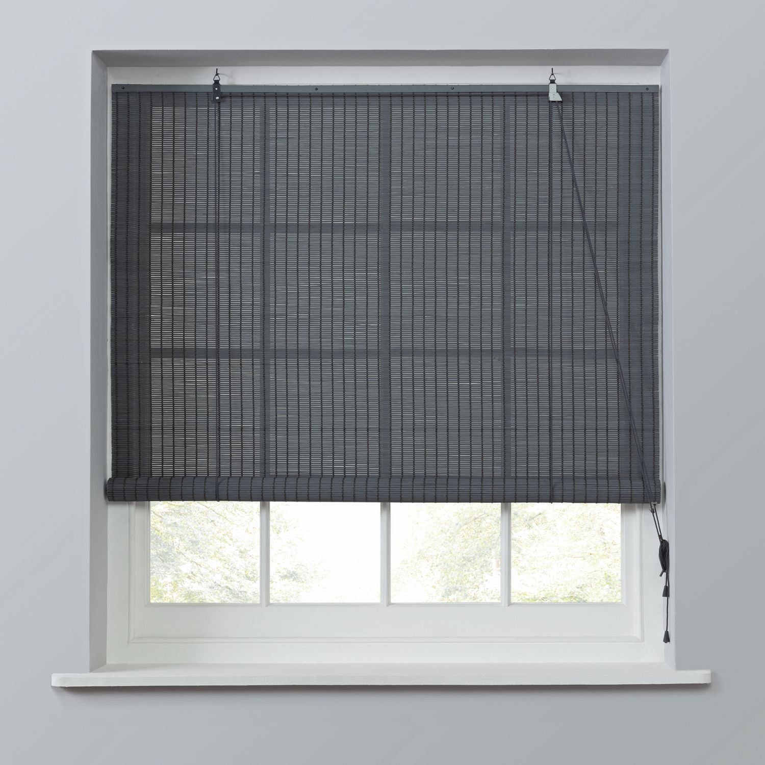 Habitat Bamboo Grey Roller Blind - 120cm