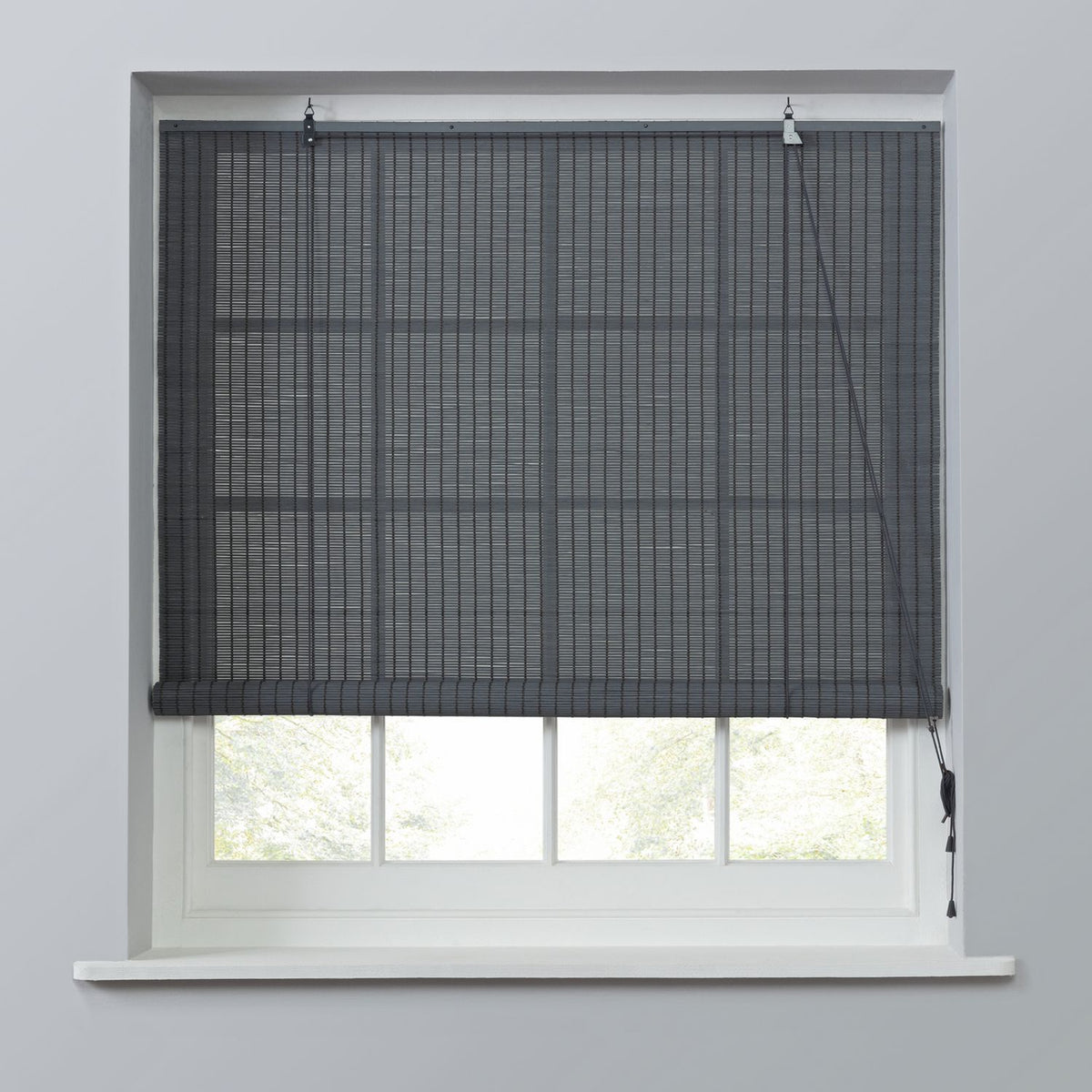Habitat Bamboo Grey Roller Blind - 120cm