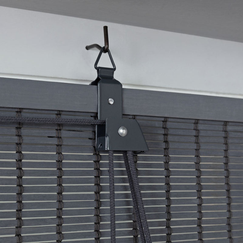 Habitat Bamboo Grey Roller Blind - 120cm