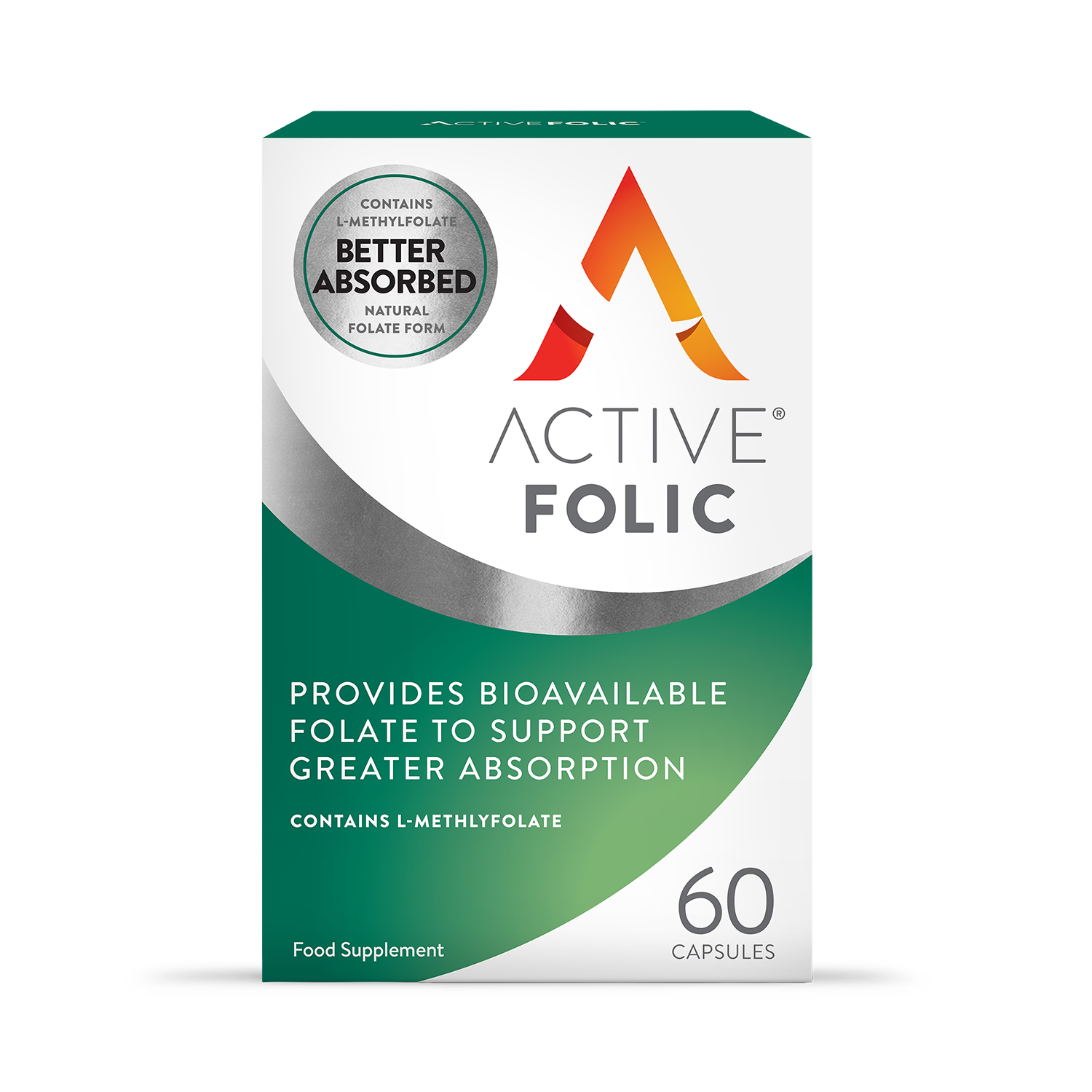 Active Folic supplement 400mcg 60 Capsules - British product