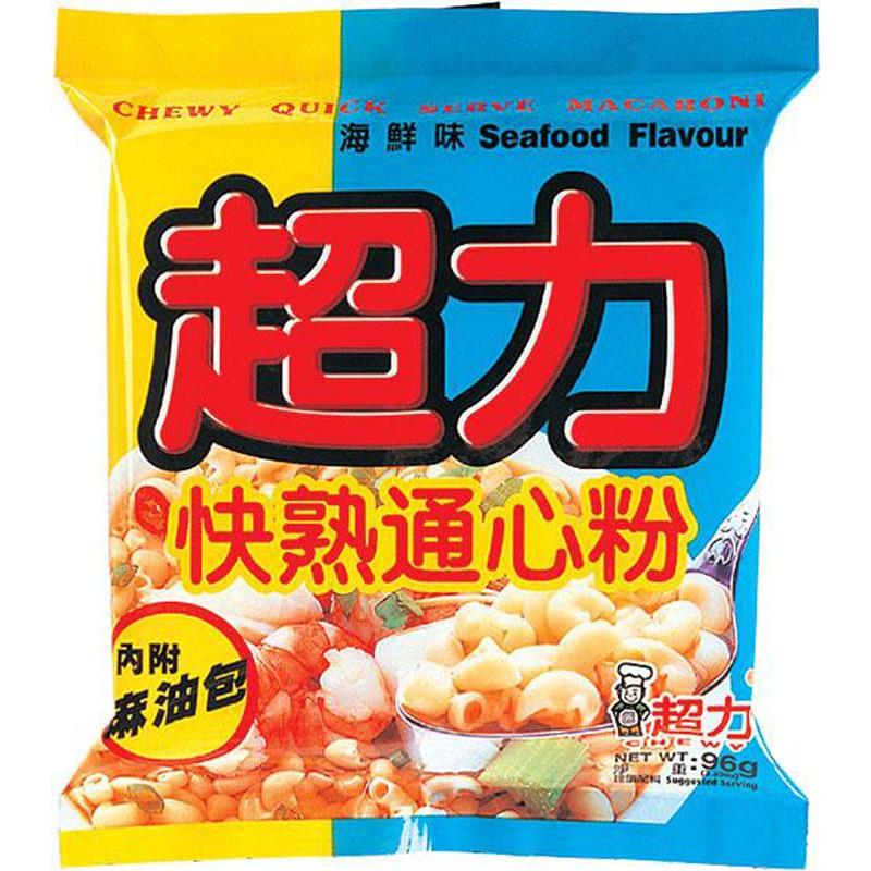 Chewy quick serve macaroni seafood flavour, UK version