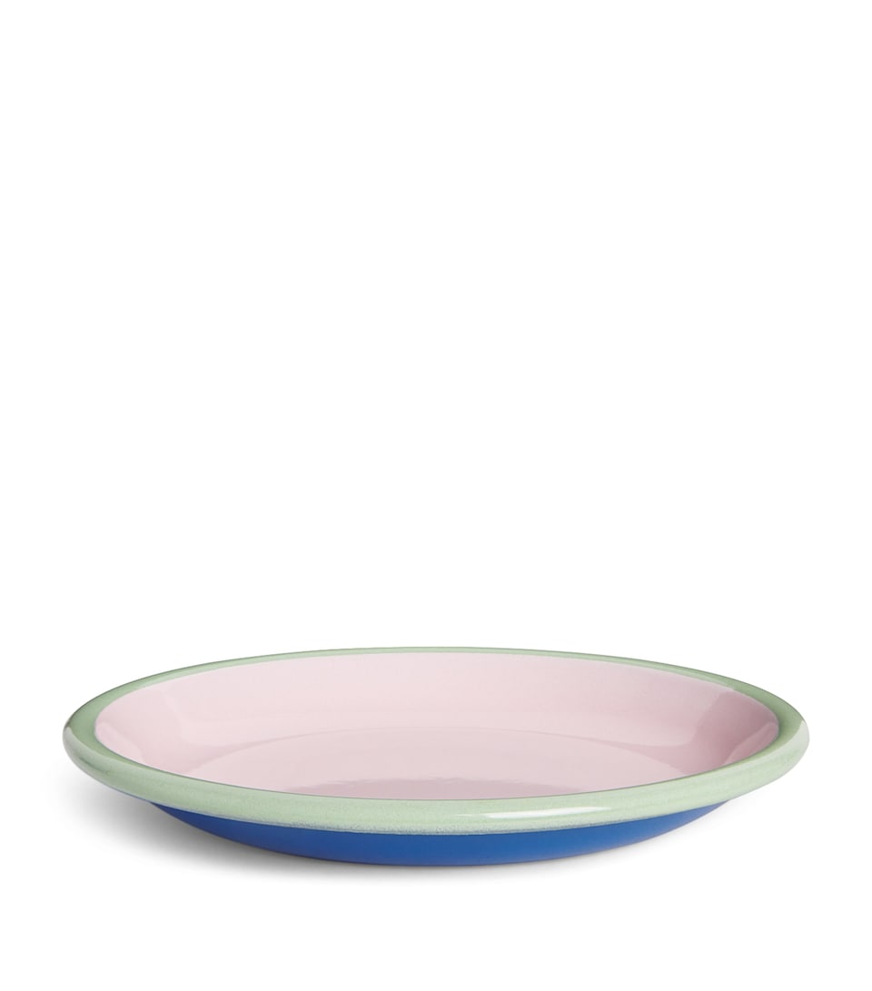 Enamel Plate in Assorted Bright Colours 18cm
