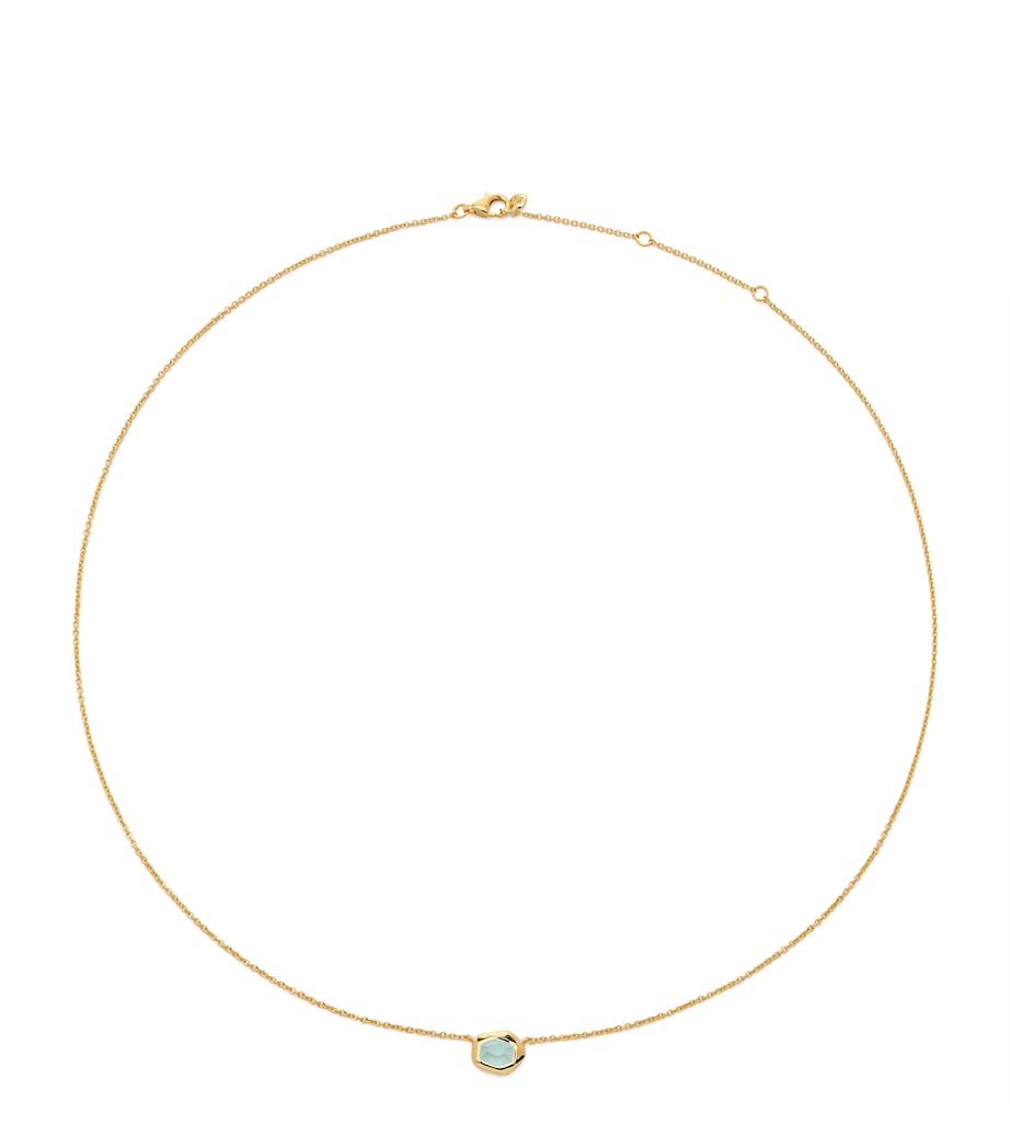 Monica Vinader small gold vermeil aquamarine Odyssey necklace - British product
