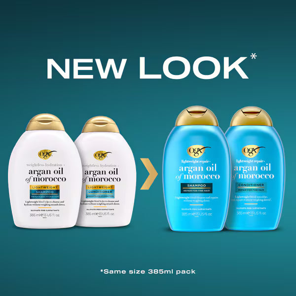 OGX Argan Light Conditioner For Fine Hair 385ml, imported from the UK