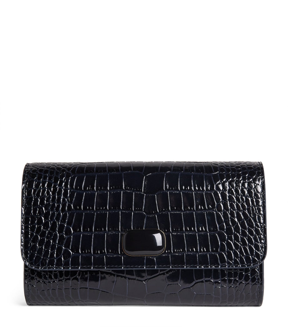 Jeffrey Levinson croc-embossed leather clutch bag, UK version