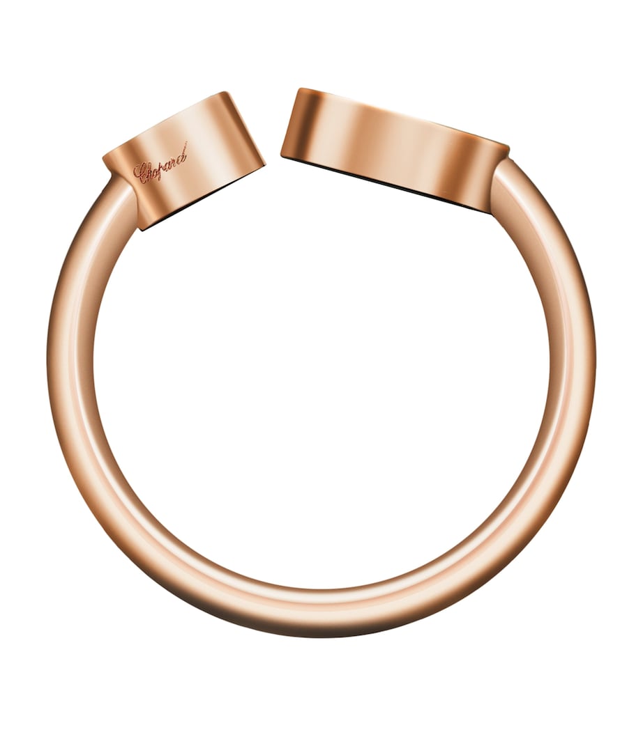 Chopard Happy Hearts rose gold onyx diamond ring, imported from the UK