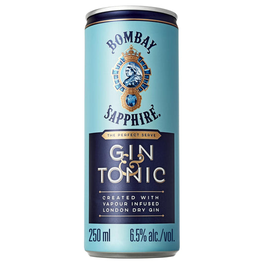 Bombay Sapphire Gin & Tonic Premix Cocktail 25cl GOODS Sainsburys   