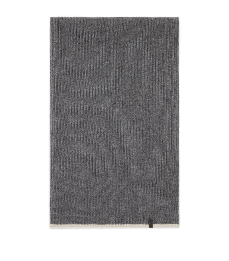 Brunello Cucinelli cashmere English rib scarf 70x235cm, UK version