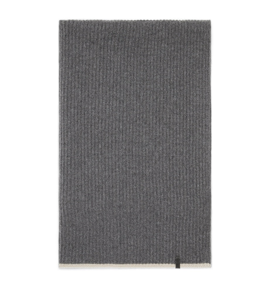 Brunello Cucinelli cashmere English rib scarf 70x235cm, UK version