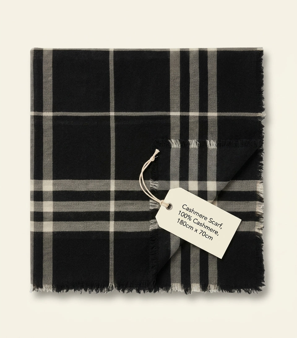 Burberry wide check wool scarf (British brand)