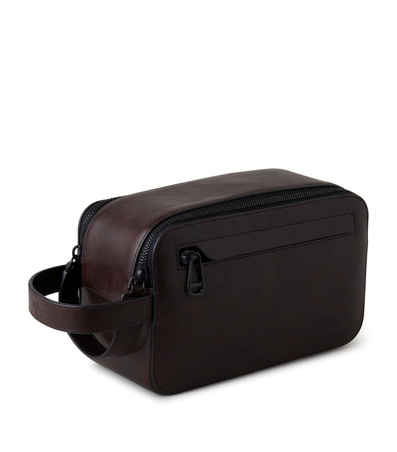Mulberry leather double-zip wash bag, imported from the UK