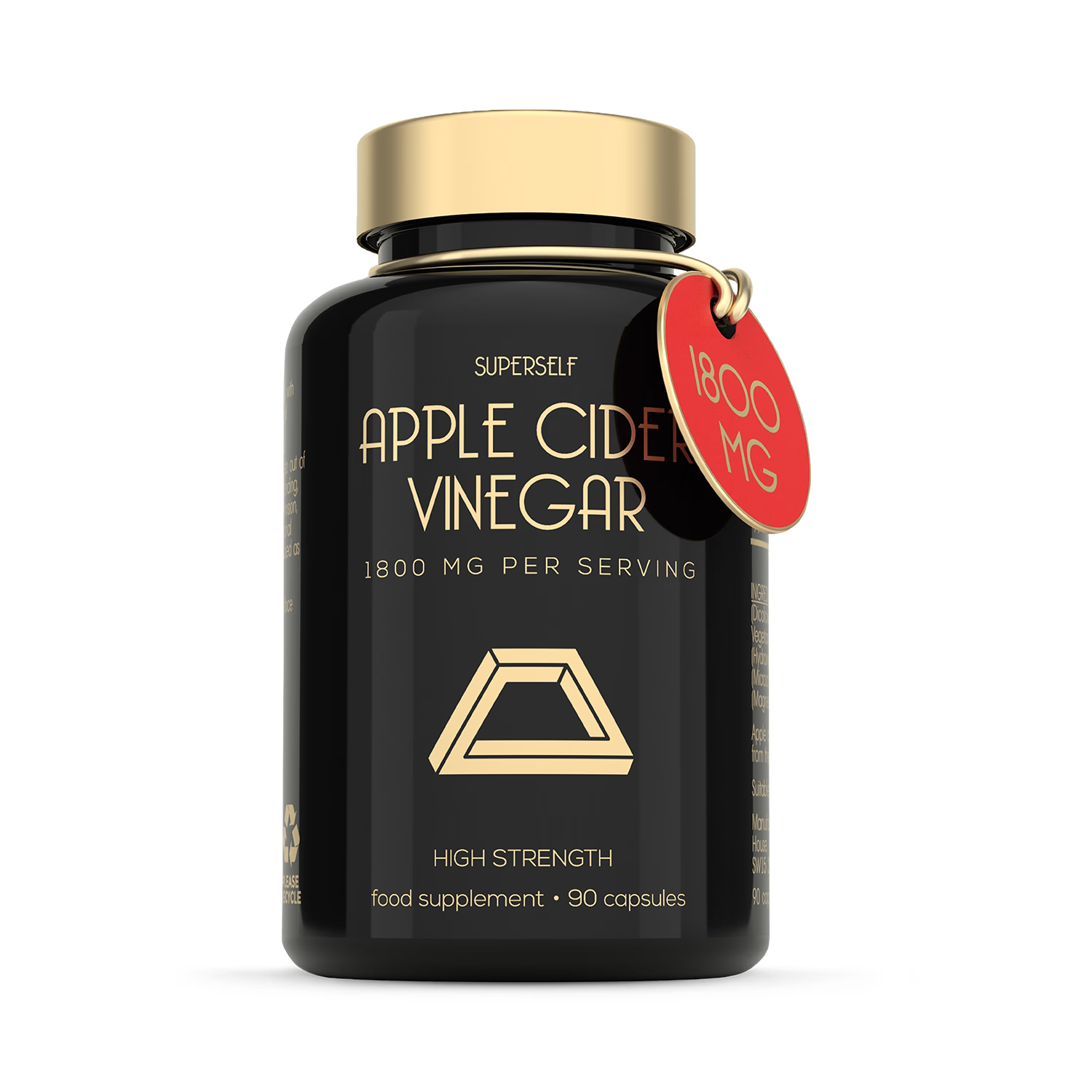 SuperSelf apple cider vinegar capsules 1800mg 90 capsules (British brand)