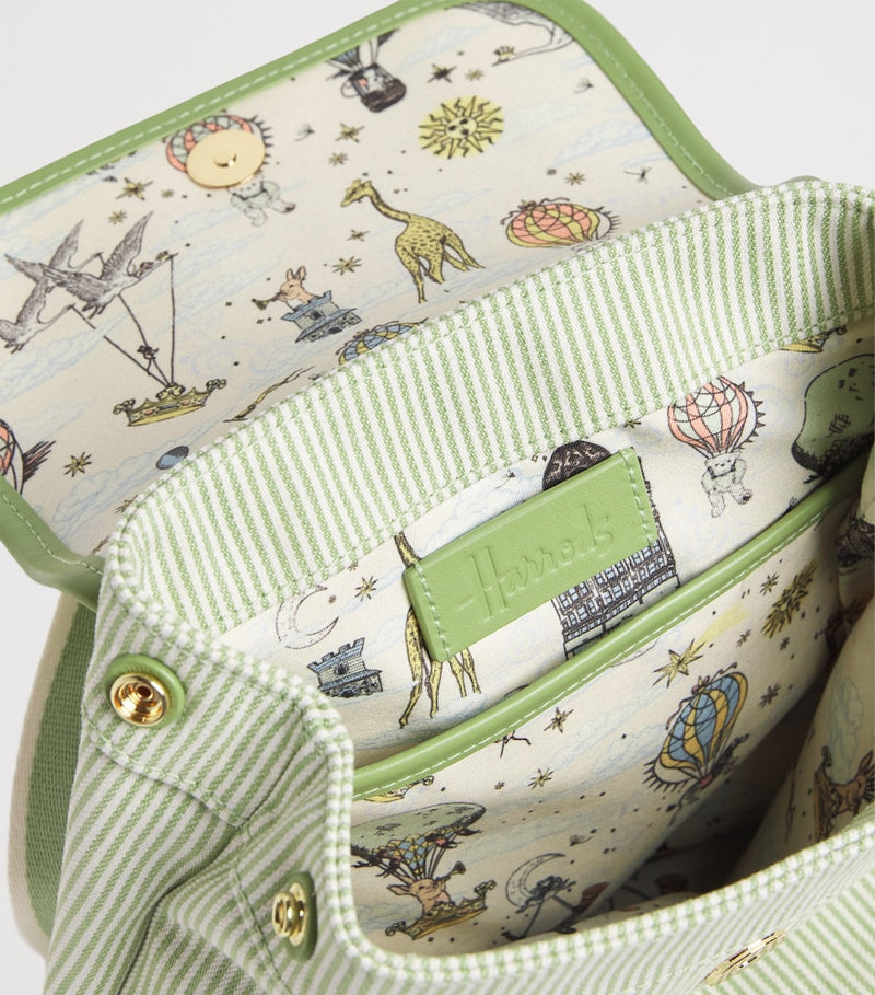 Harrods embroidered backpack with magnetic fastening, UK version