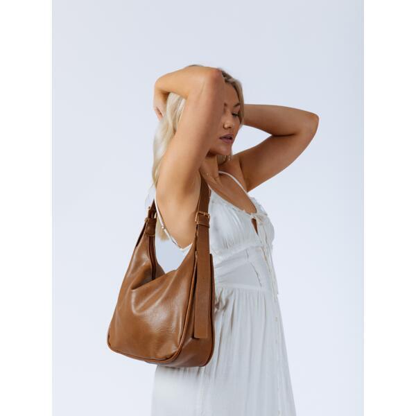 SVNX faux leather hobo bag light brown - British product
