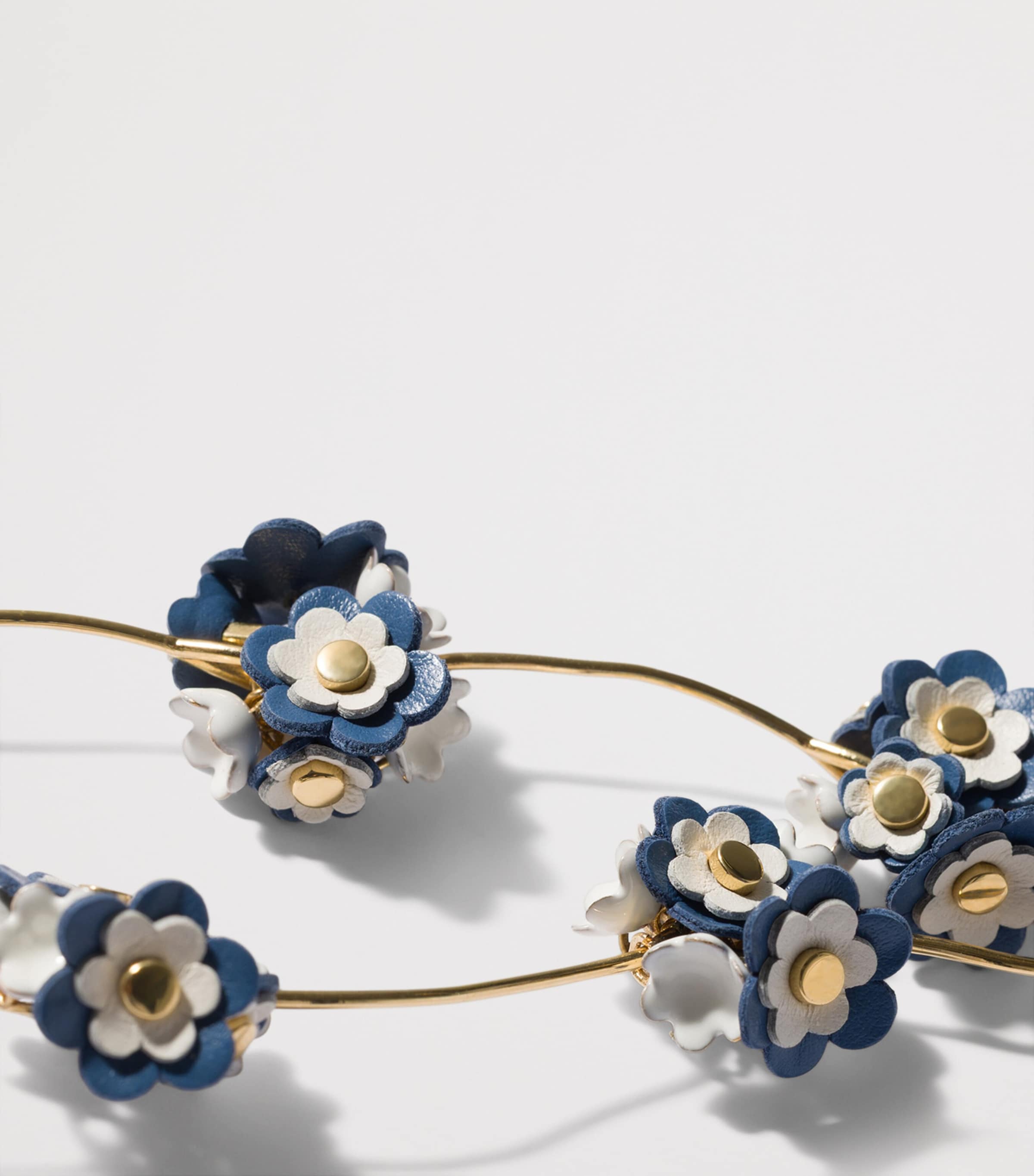 Miu Miu leather-trim flower necklace gold chain - British product