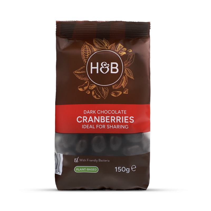 Holland & Barrett dark chocolate cranberries 150g, UK version