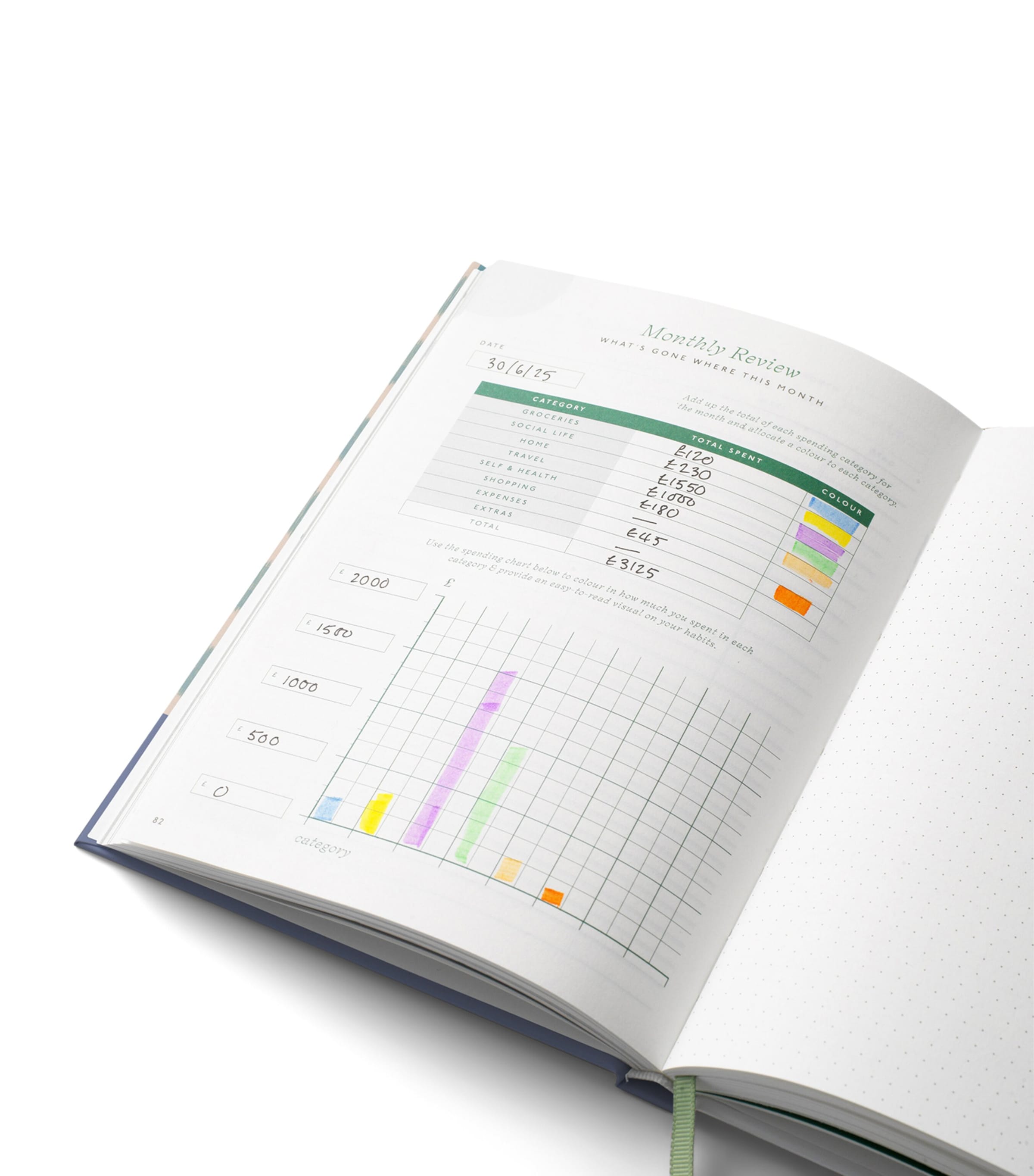 Papier Starry Ikat A5 finance planner, imported from the UK