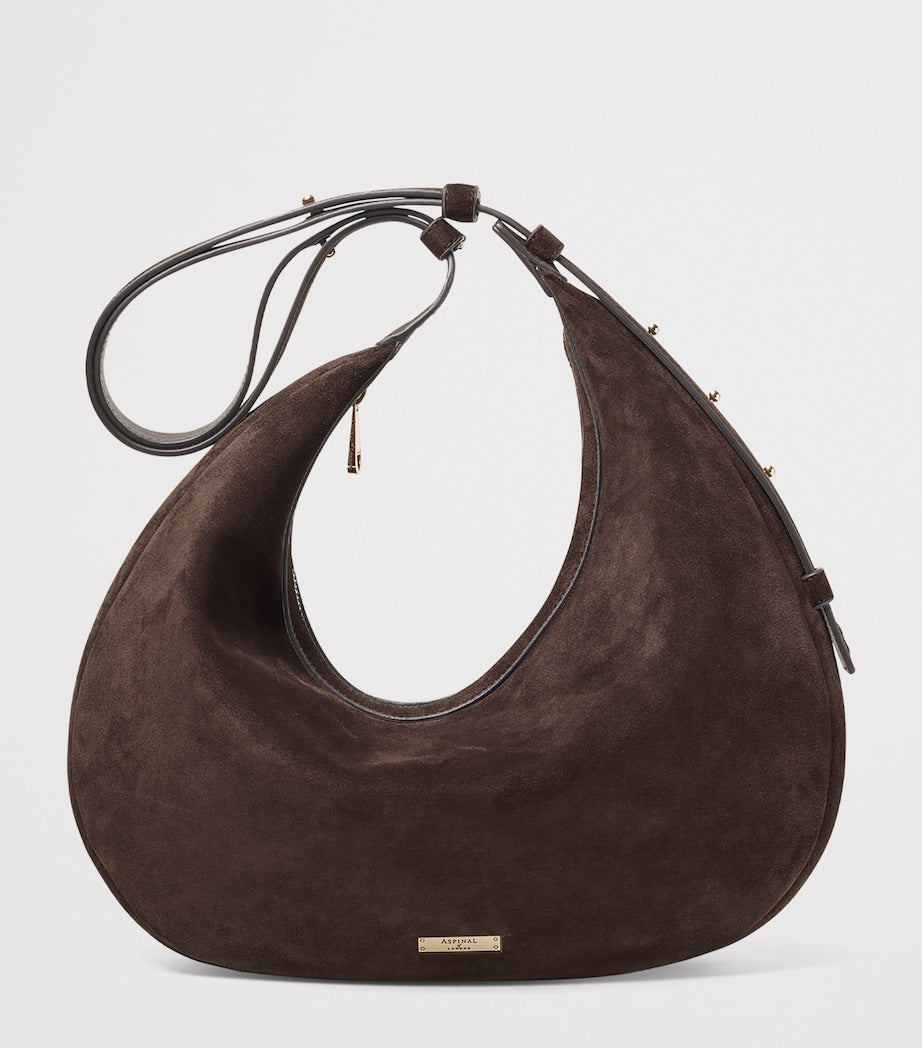 Aspinal of London suede Hudson Crescent cross-body bag, UK version