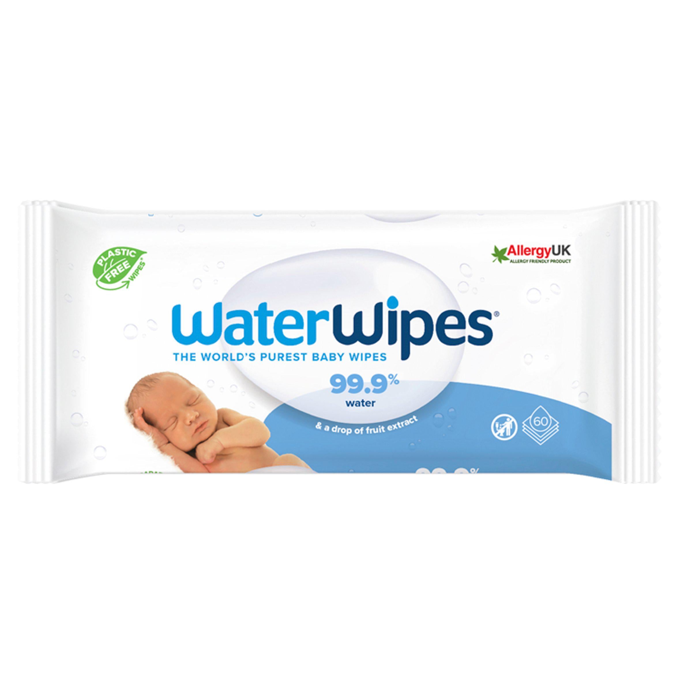 WaterWipes Sensitive Biodegradable Newborn Baby Wipes x60 baby wipes Sainsburys   