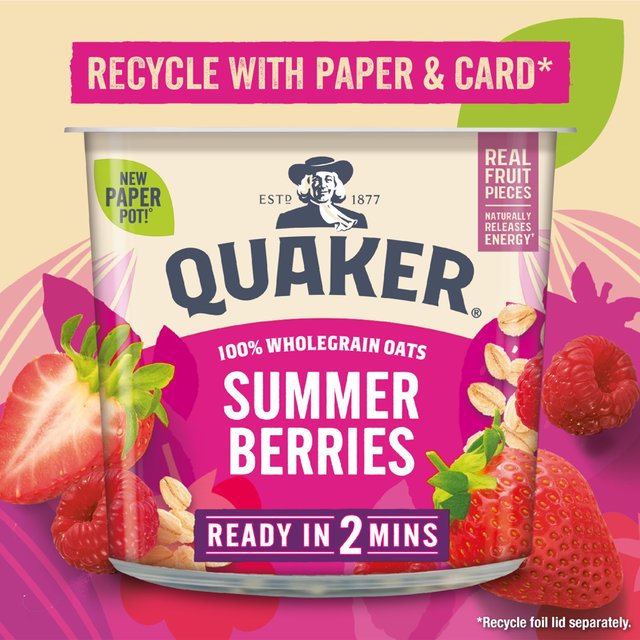 Quaker Oat So Simple Summer Berries Porridge Cereal Pot   58g