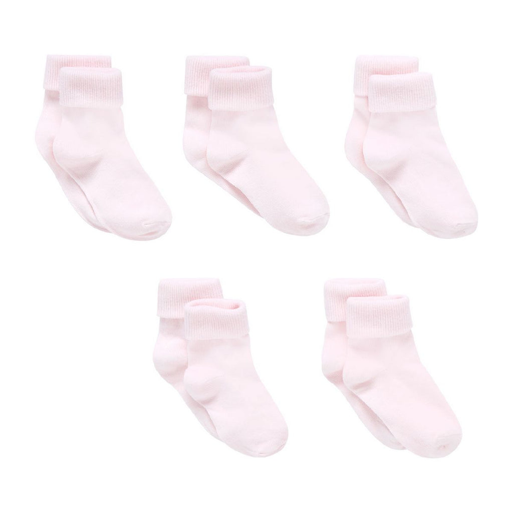 Pink Turn-Over-Top Socks - 5 Pack