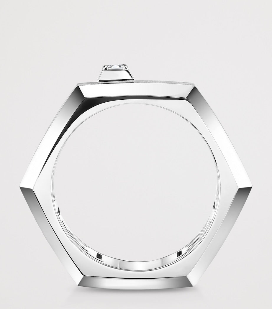 Messika moderniste white gold diamond ring, imported from the UK
