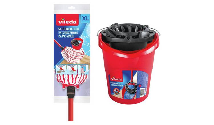 Vileda 10 Litre Microfibre Power Mop and Bucket Set