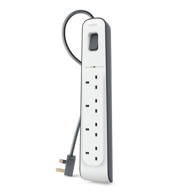 Belkin 4-socket surge protected extension lead 2m cable (British brand)