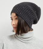 Brunello Cucinelli cashmere silk beanie paillettes - British product