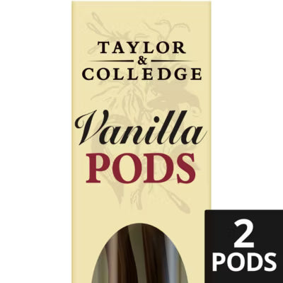 Taylor & Colledge Organic Vanilla Pods 2 Pods (British brand)