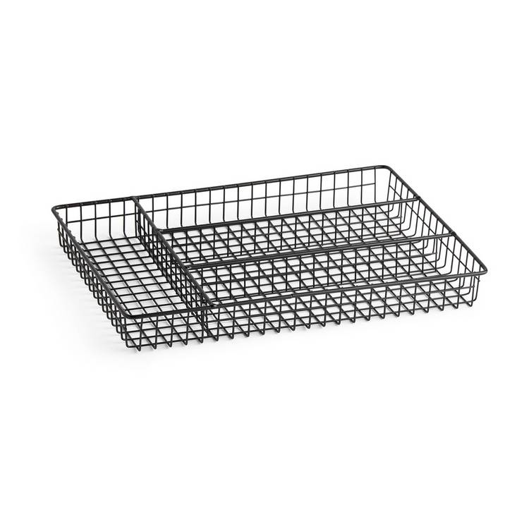 Habitat Nevin black cutlery tray H4.3x36x26cm - British product